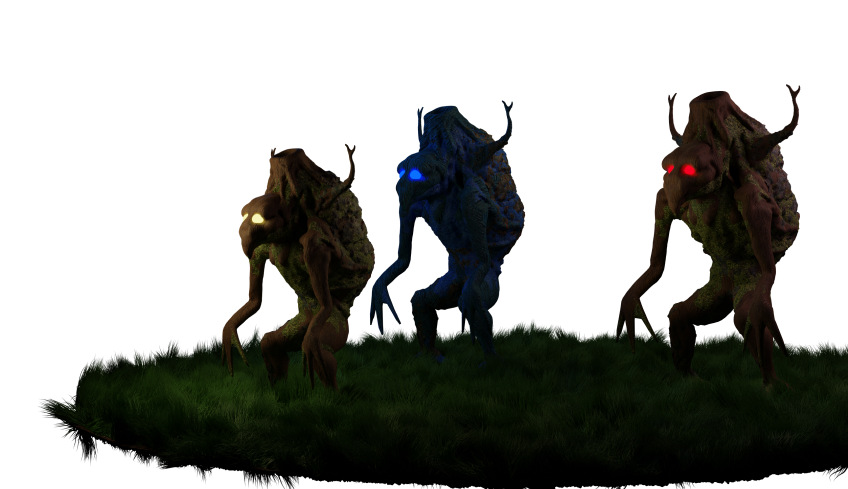 Valheim greydwarfs in a dark forest